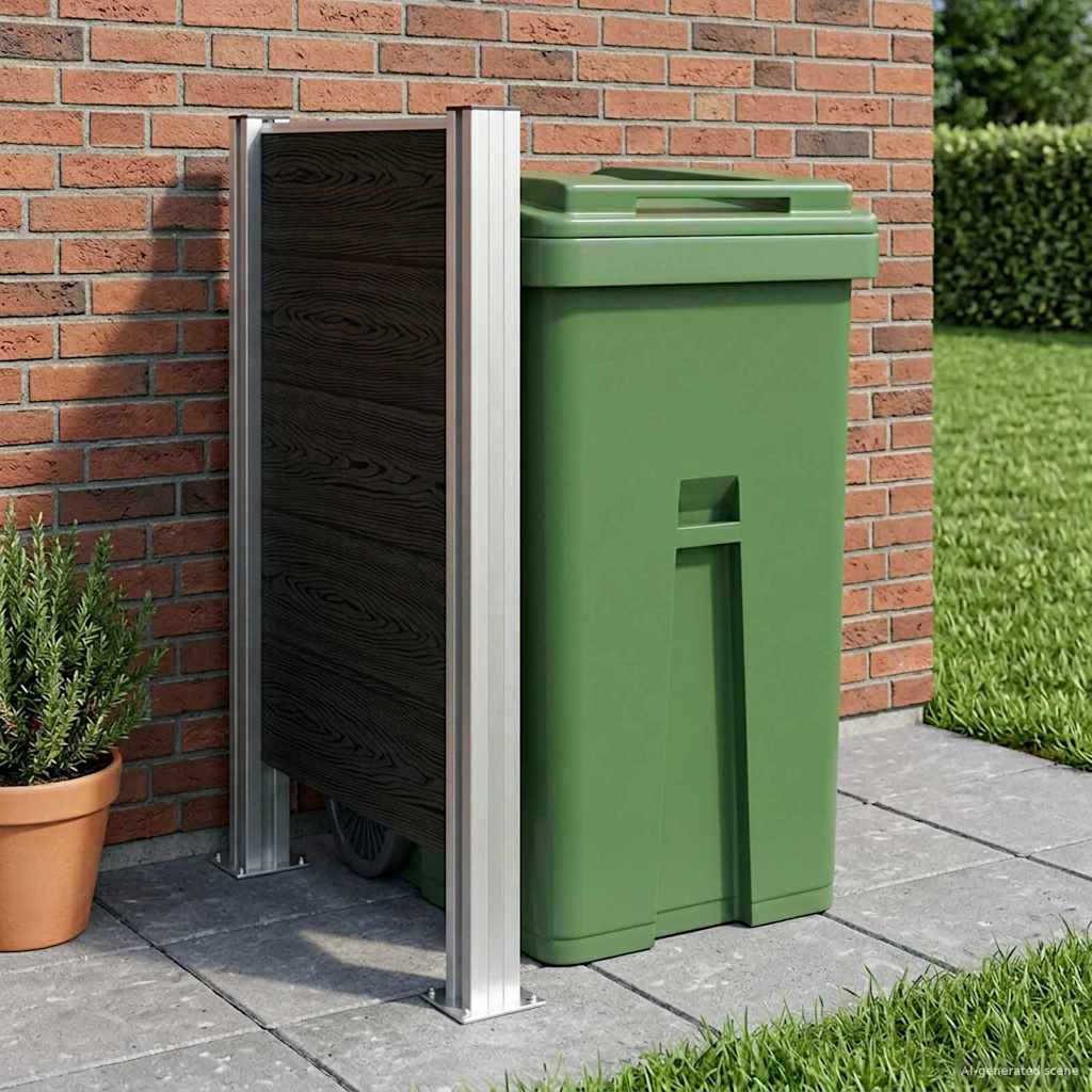 Mülltonnenzaun Braun 161 x 85 x 115 cm Aluminium und WPC
