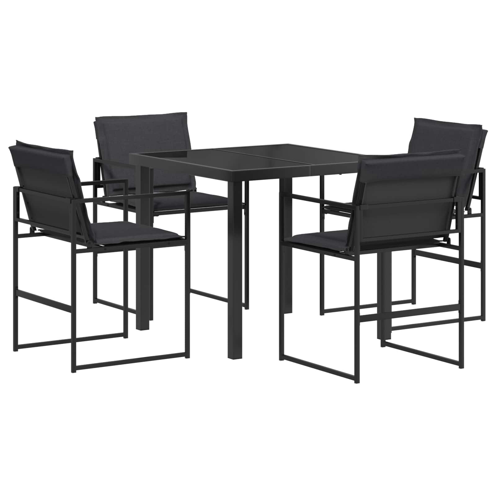 Garten Essgruppe 5 pcs Schwarz 140 x 70 x 73 cm