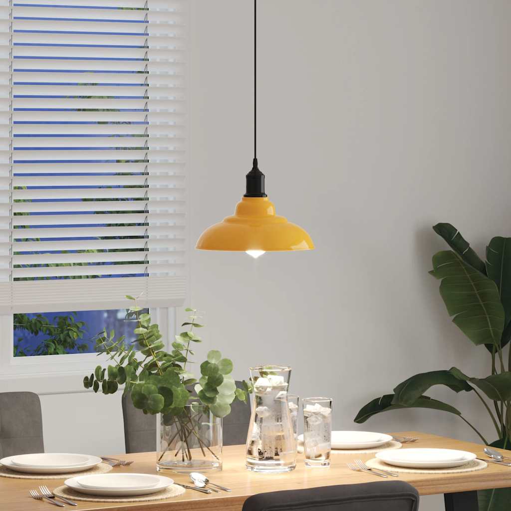 Pendelleuchte Höhenverstellbar E27 Schwarz Glänzend Ø 31 cm