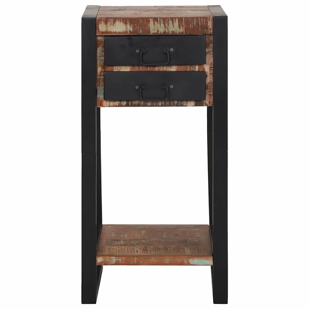 Beistelltisch mit Regal Braun 40 x 40 x 80 cm Massivholz Mango