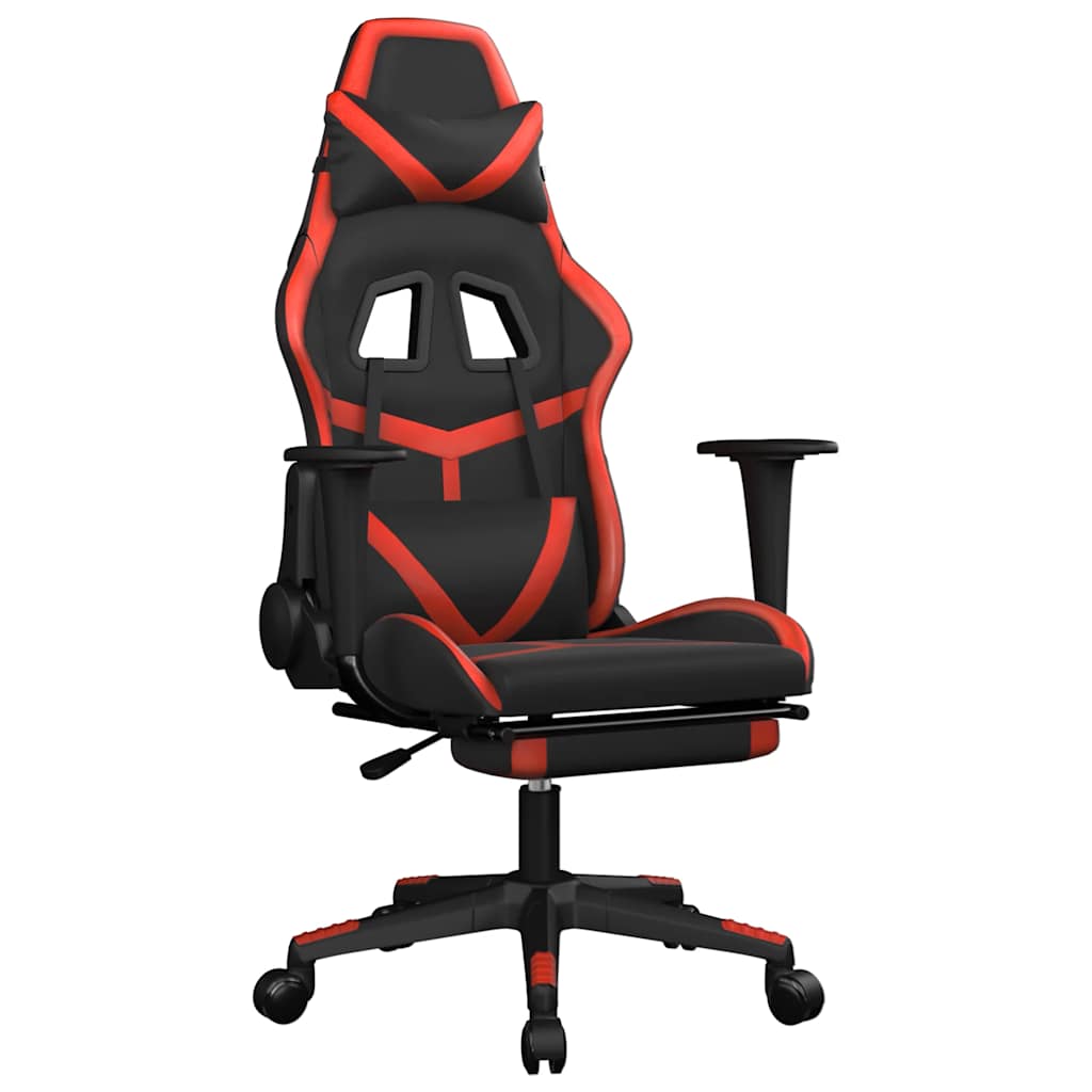Gaming-Stuhl mit Massagefunktion Schwarz und Grün Kunstleder