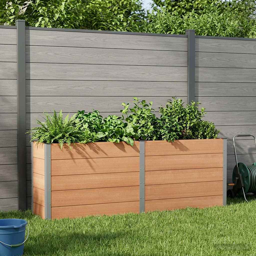 Garten-Hochbeet 200x50x54 cm WPC Grau