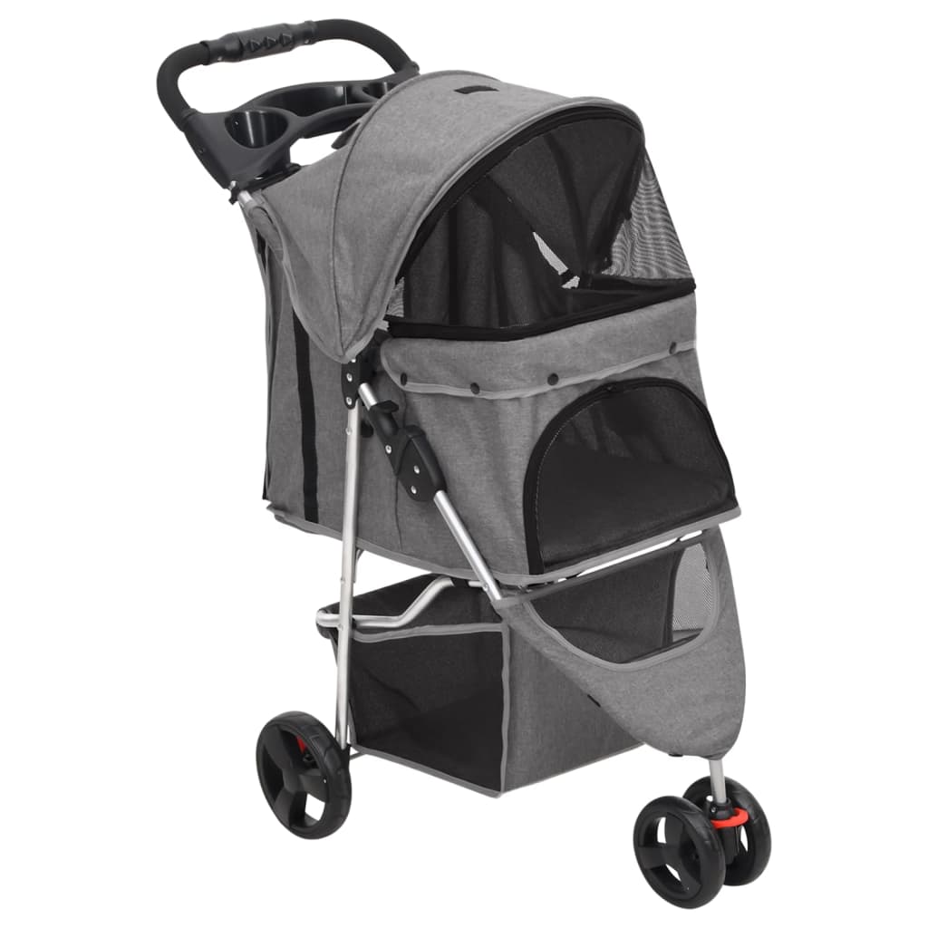 Hundewagen Faltbar Schwarz 80x46x98 cm Oxford-Gewebe