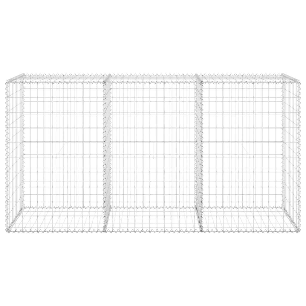 Gabionenwand mit Abdeckung Verzinkter Stahl 60x30x100 cm