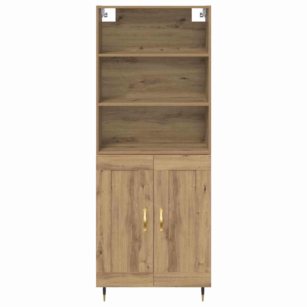 Highboard Betongrau 69,5x34x180 cm Holzwerkstoff