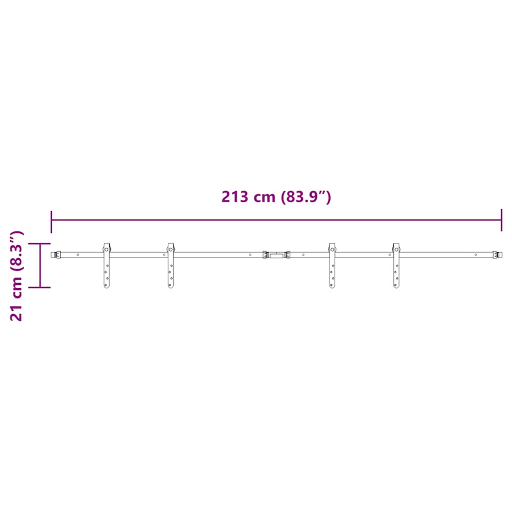 Schiebetürbeschlag Set für Schranktüren 91 cm Karbonstahl