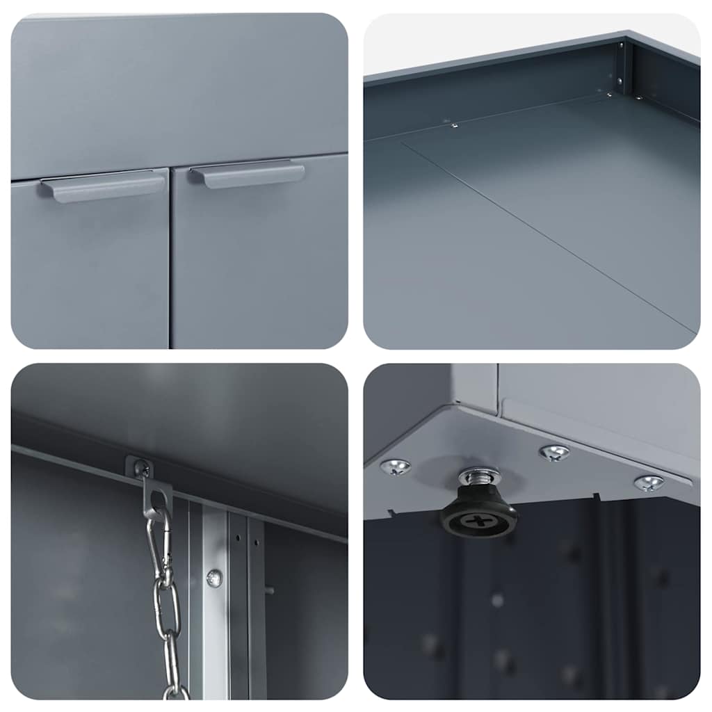 Mülltonnenbox für 2 Tonnen Schwarz 138x79x117 cm Stahl