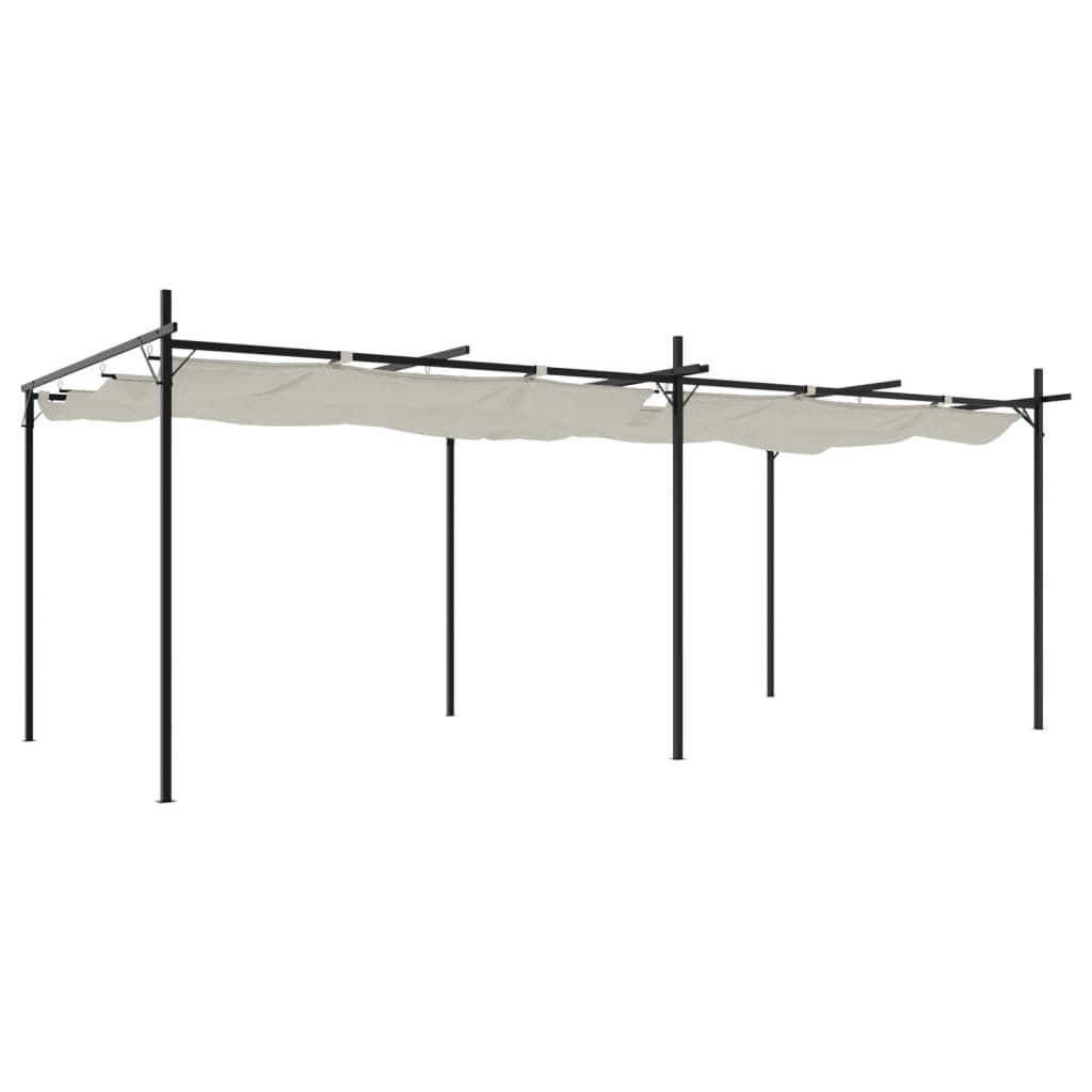 Pergola mit Schiebedach Creme 295x292x230 cm