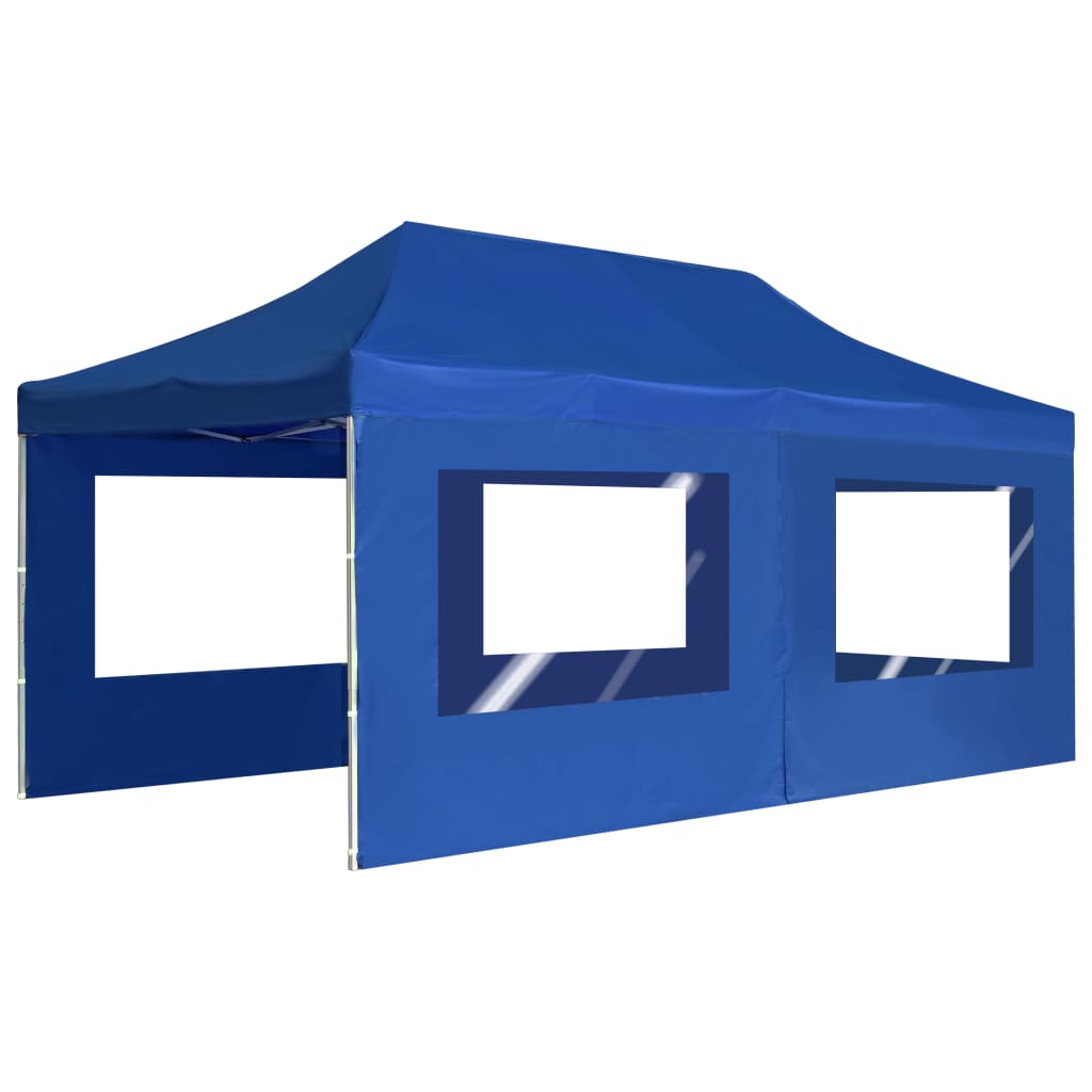 Profi-Partyzelt Faltbar mit Wänden Aluminium 3×3m Weiß