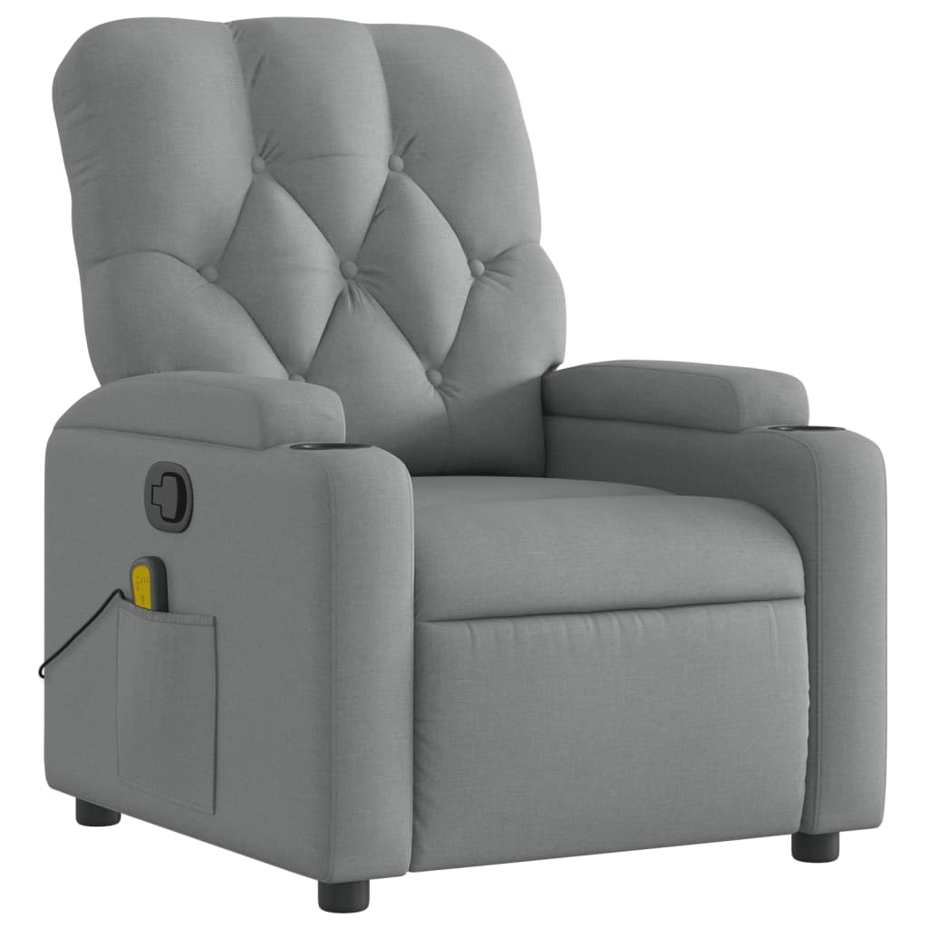 Massage-Relaxsessel, hellgrauer Stoff