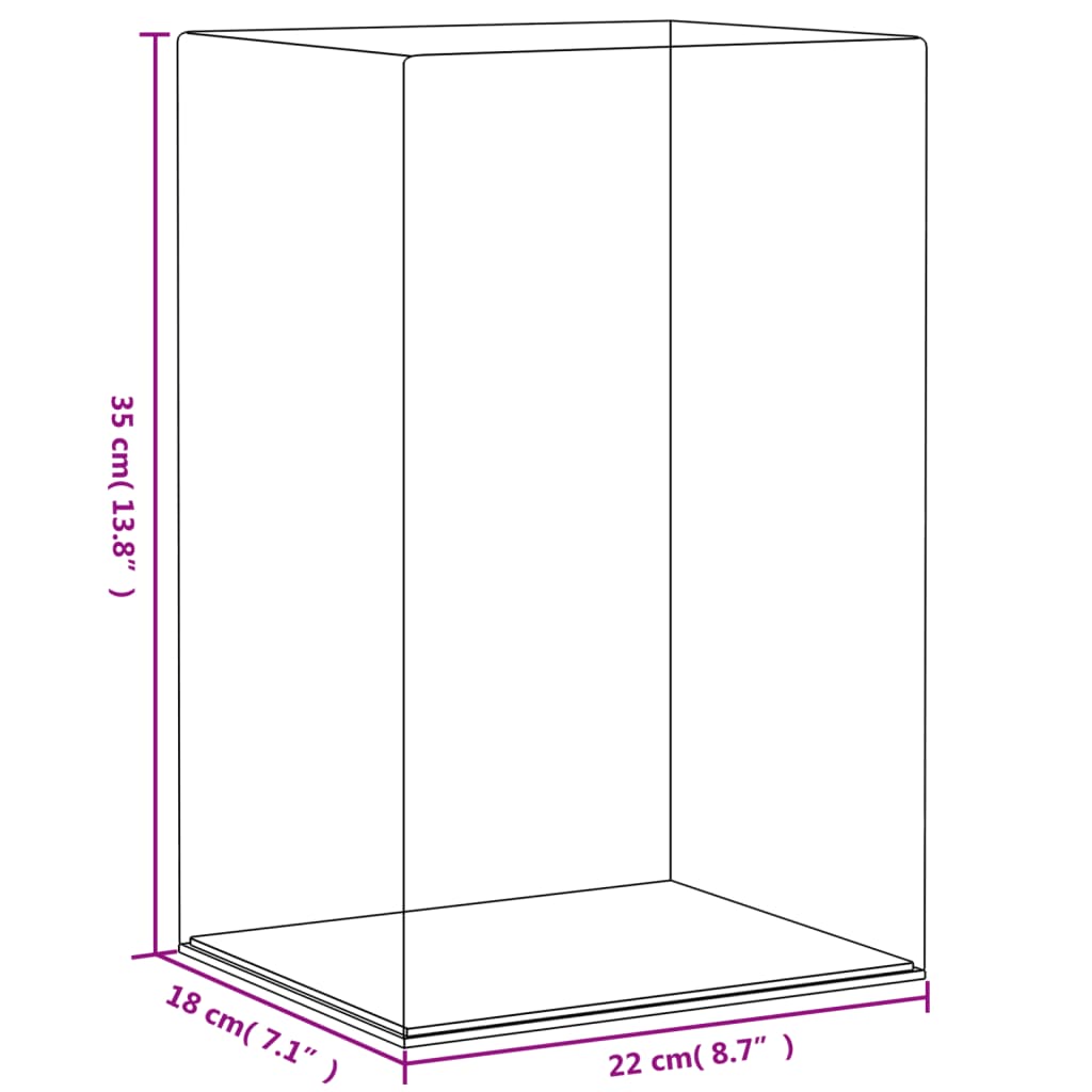 Vitrine Transparent 14x14x22 cm Acryl