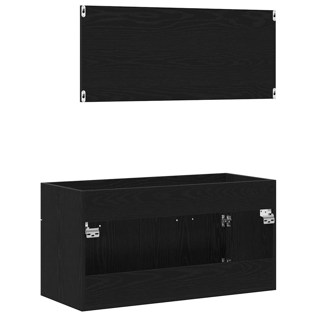 2-tlg. Badmöbel-Set Weiß Holzwerkstoff