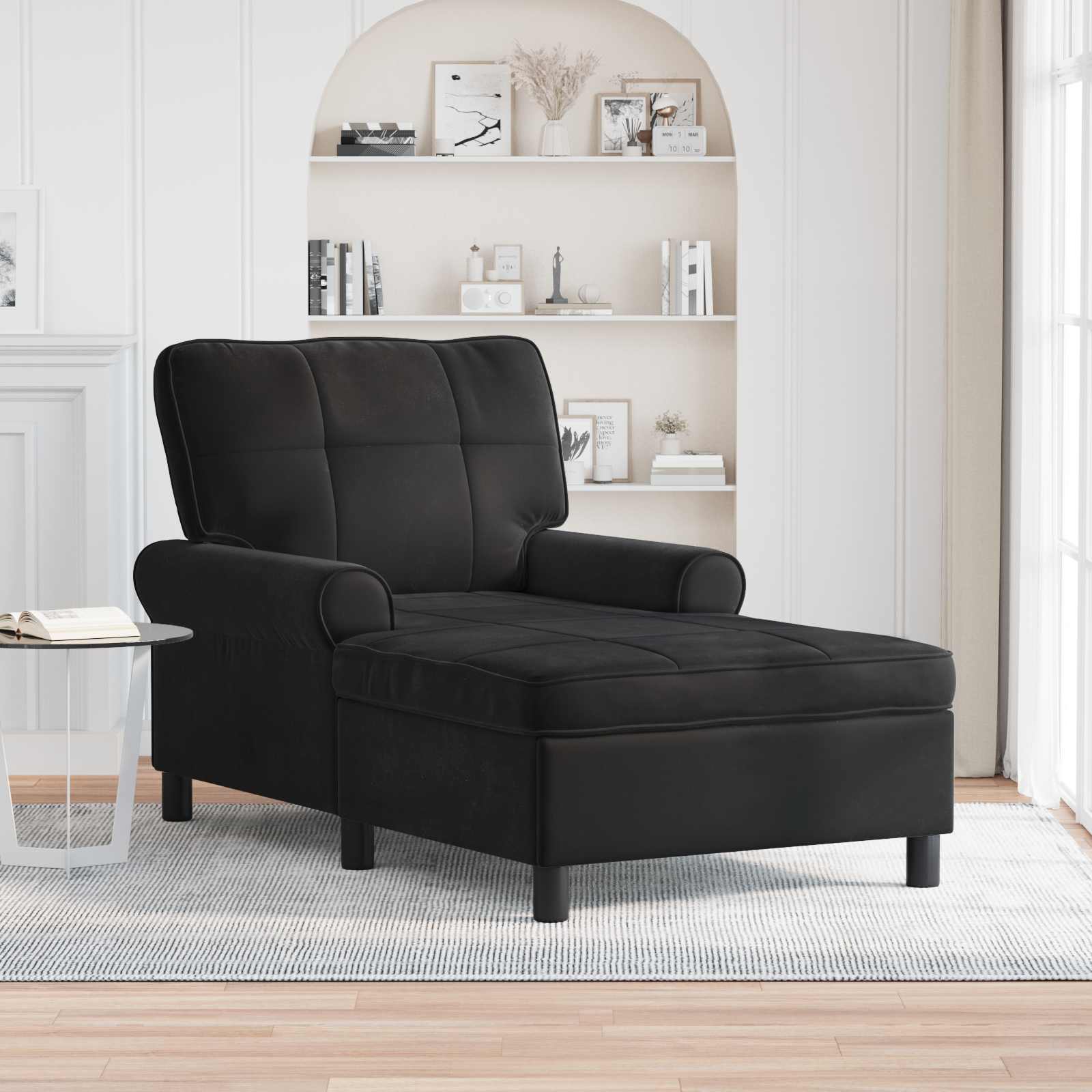 Lounge-Liege mit Kissen Hellgrau 91 x 157 x 91 cm Samt