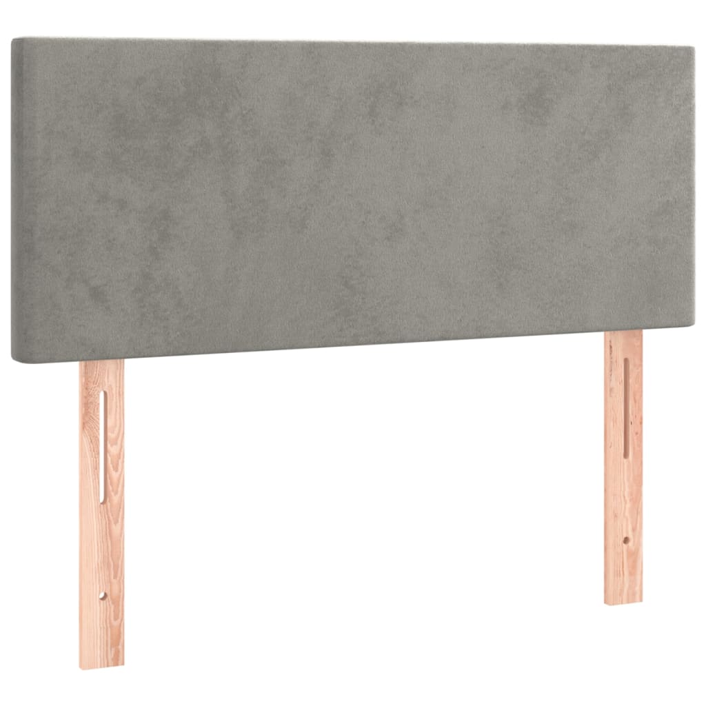 Kopfteil Hellgrau 80x5x118/128 cm Samt