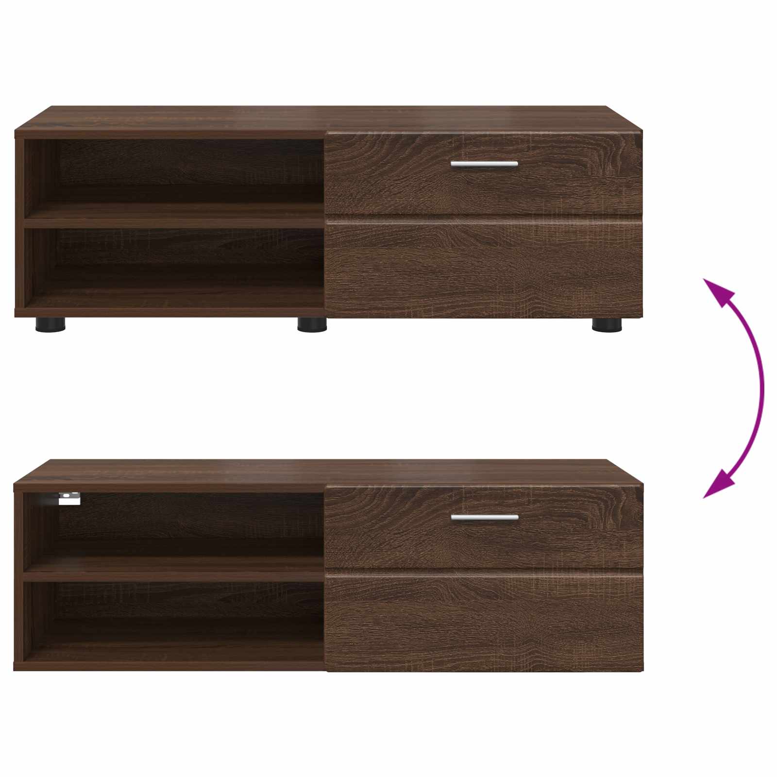 Highboard mit Regal FLORIN Weiß 60 x 35 x 182 cm Holzwerkstoff