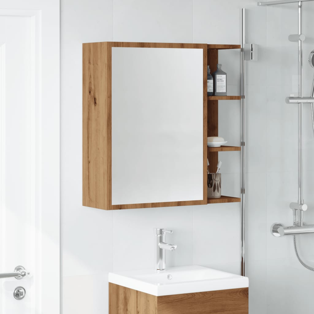 Bad-Spiegelschrank Weiß 62,5x20,5x64 cm Holzwerkstoff