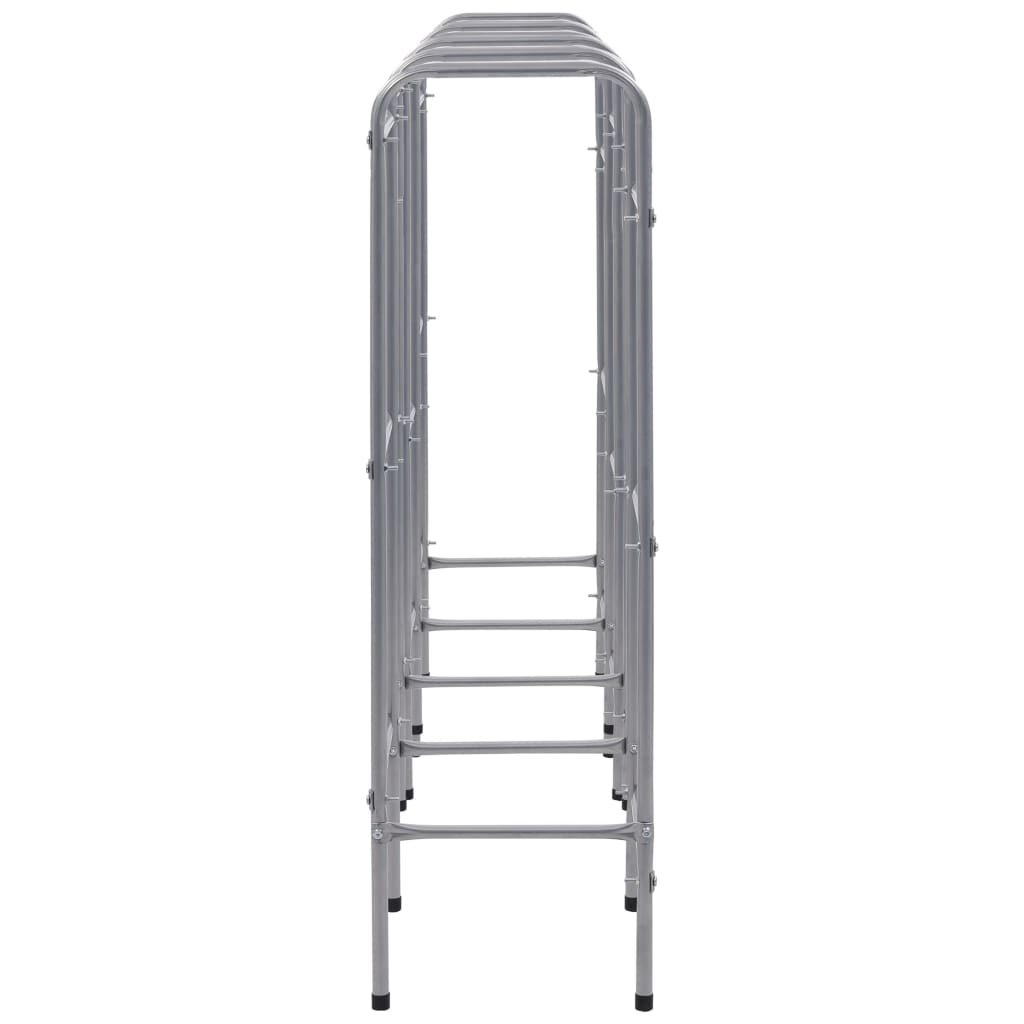 Kistenregal für 3 Kisten Silbern 50x33x116 cm Stahl