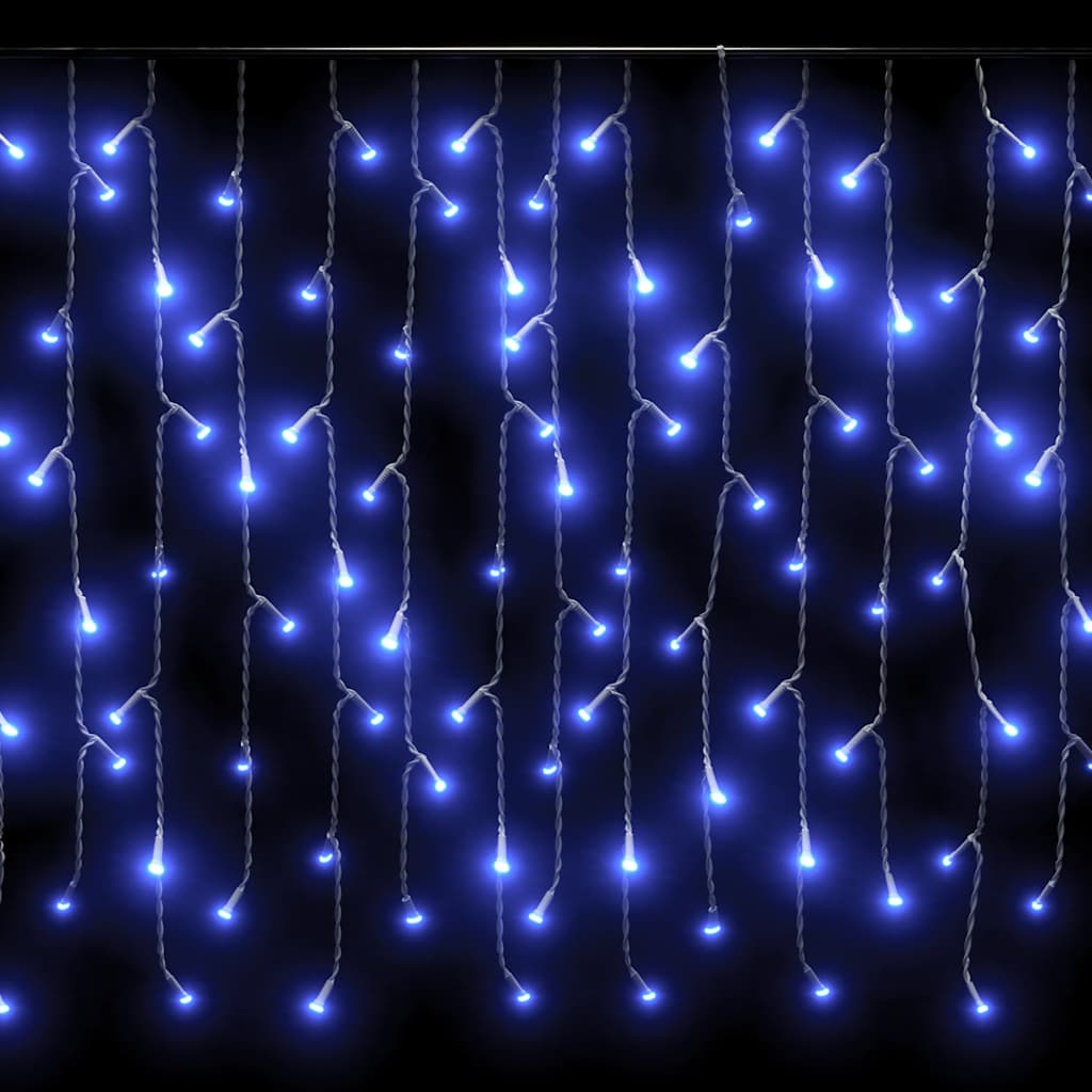 Lichtervorhang LED Eiszapfen 10 m 400 LED Warmweiß 8 Funktionen