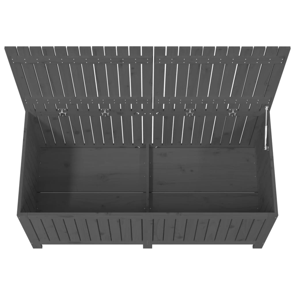 Gartentruhe Grau 76x42,5x54 cm Massivholz Kiefer