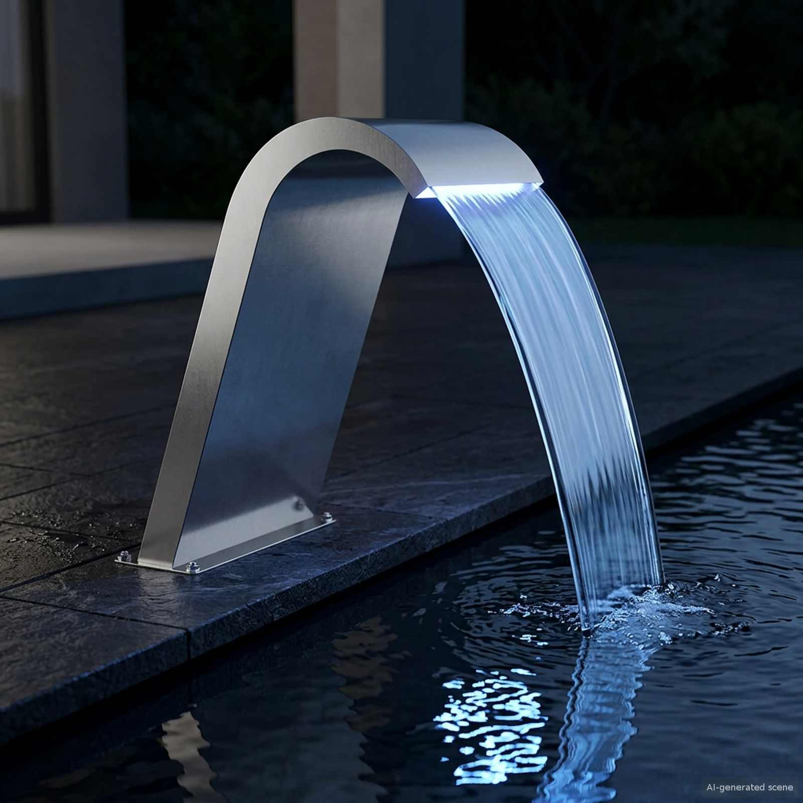 Pool-Wasserfall 50x30x60 cm Edelstahl 304