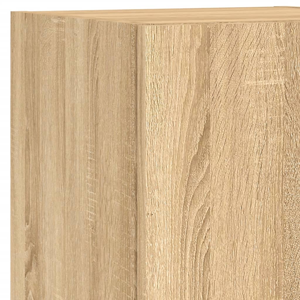5-tlg. Wohnwand mit LED-Beleuchtung Weiß Holzwerkstoff