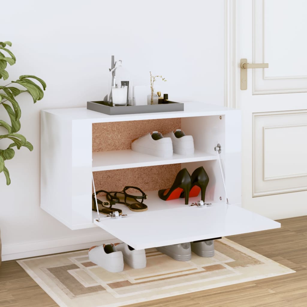 Wand-Schuhschrank Weiß 70x35x38 cm Holzwerkstoff