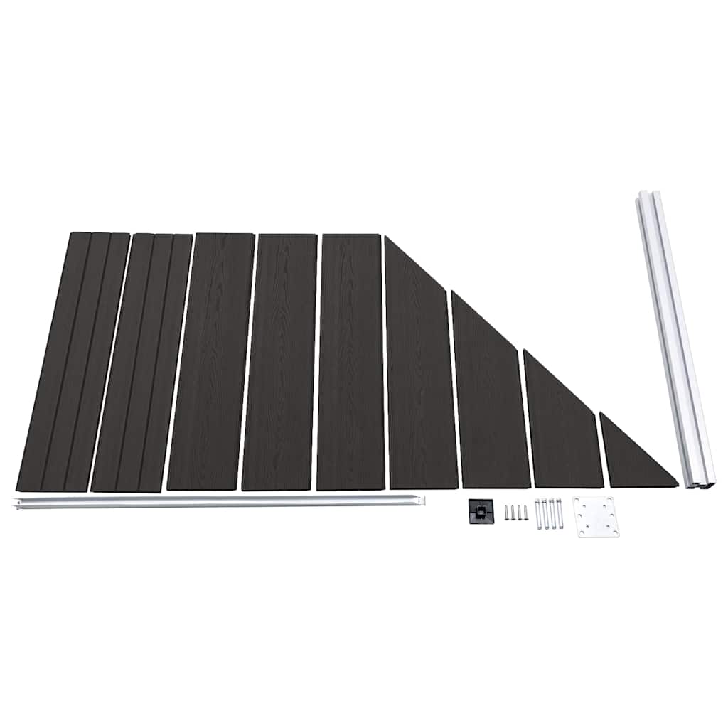 Zaunelement WPC 180x186 cm Schwarz