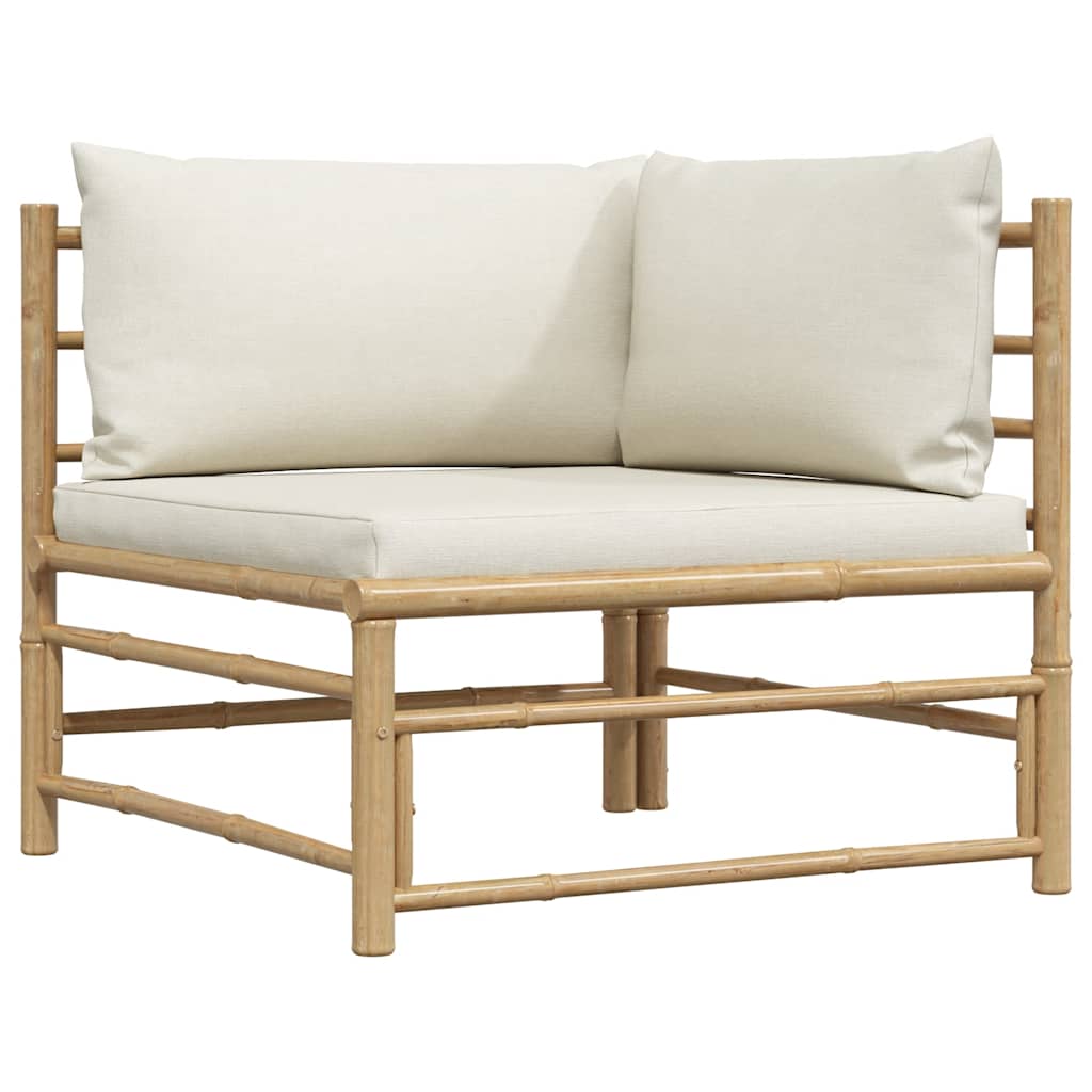 3-tlg. Garten-Lounge-Set mit Kissen Bambus