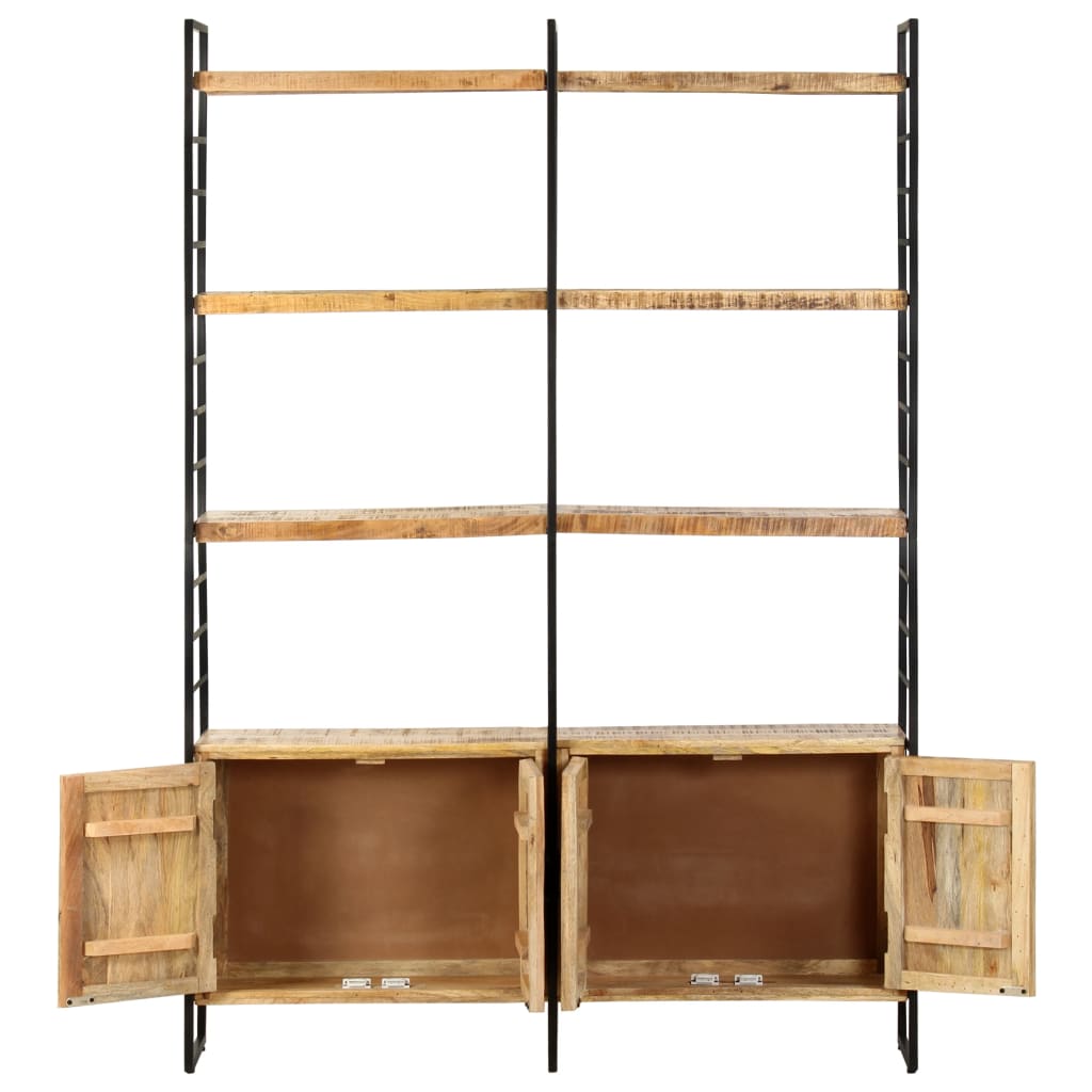 Bücherregal 4 Ebenen 124x30x180 cm Altholz Massiv