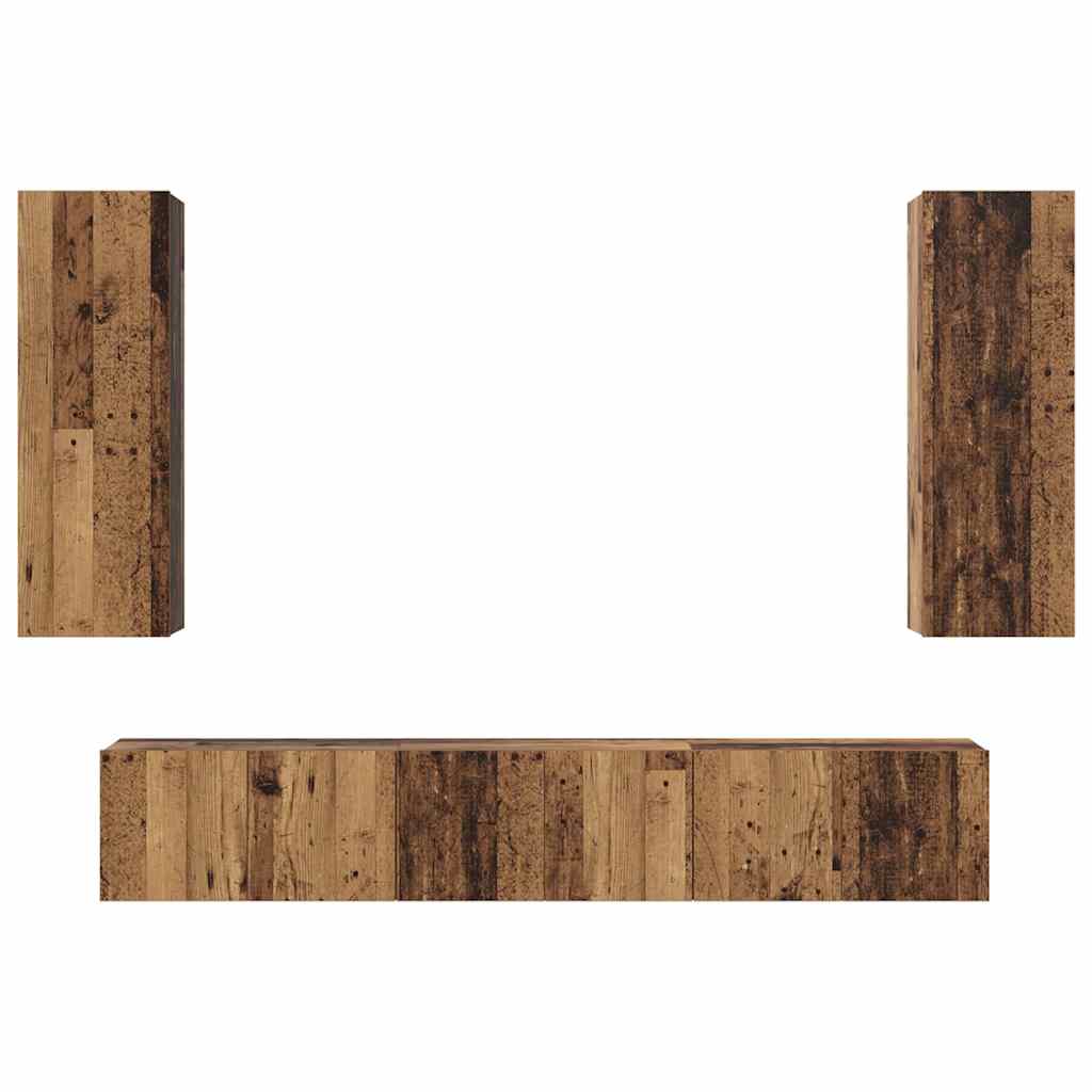 4-tlg. TV-Schrank-Set Weiß Holzwerkstoff