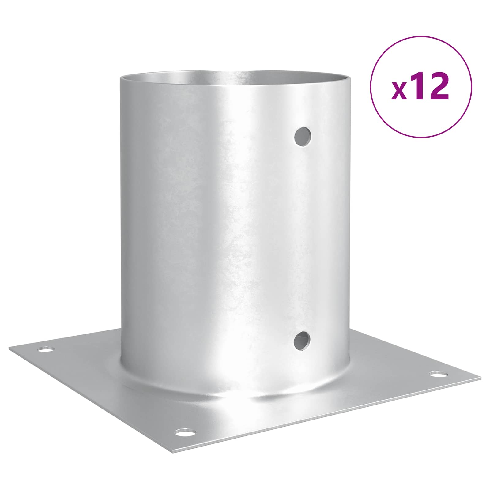 runder Bodenanker 4 pcs Silber 15 x 15 x 15 cm Metall