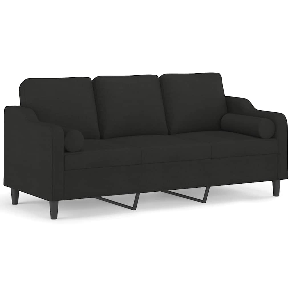 2-Sitzer-Sofa mit Zierkissen Braun 120 cm Stoff
