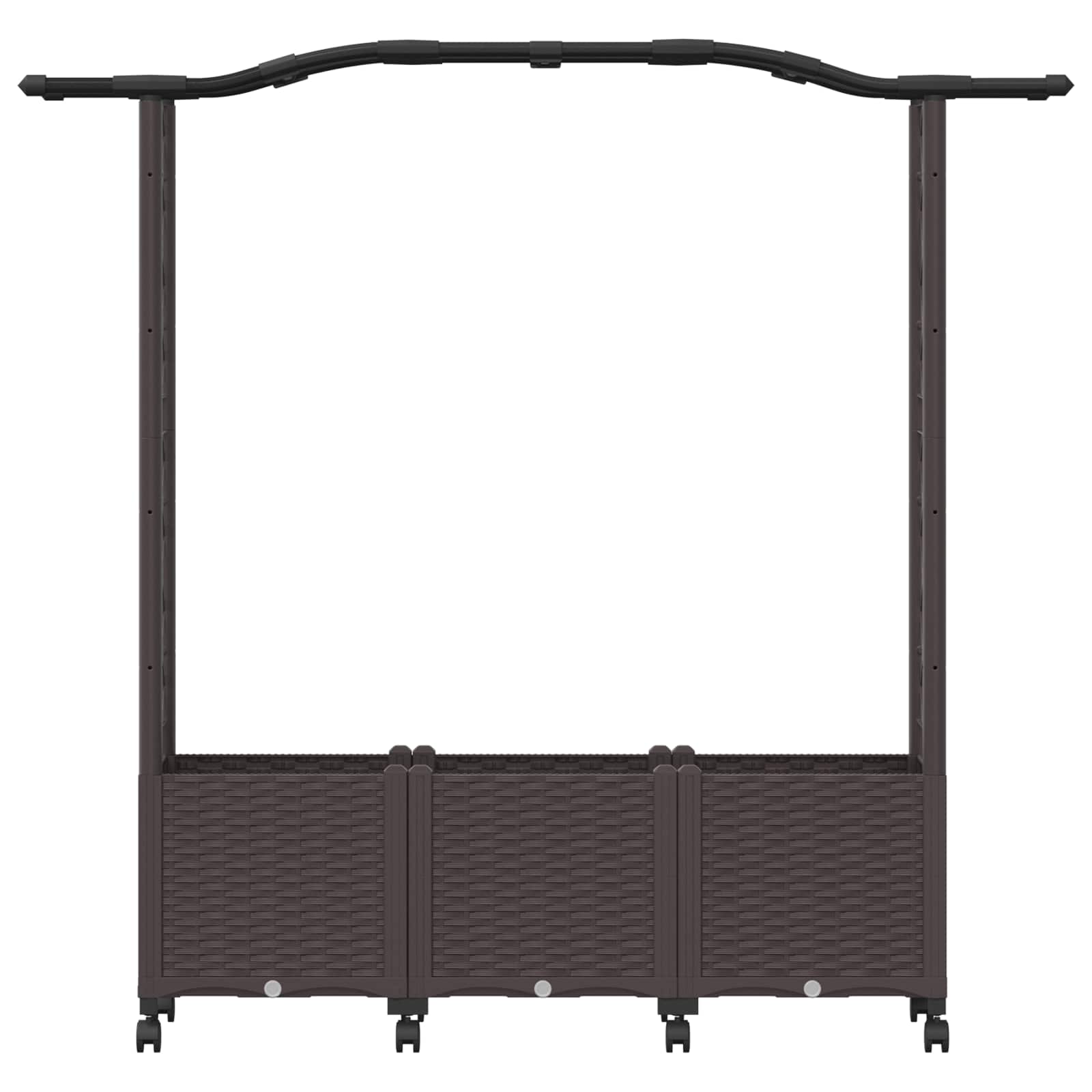 Hochbeet mit Rankgitter und Dach Braun 124 x 40 x 123 cm PP