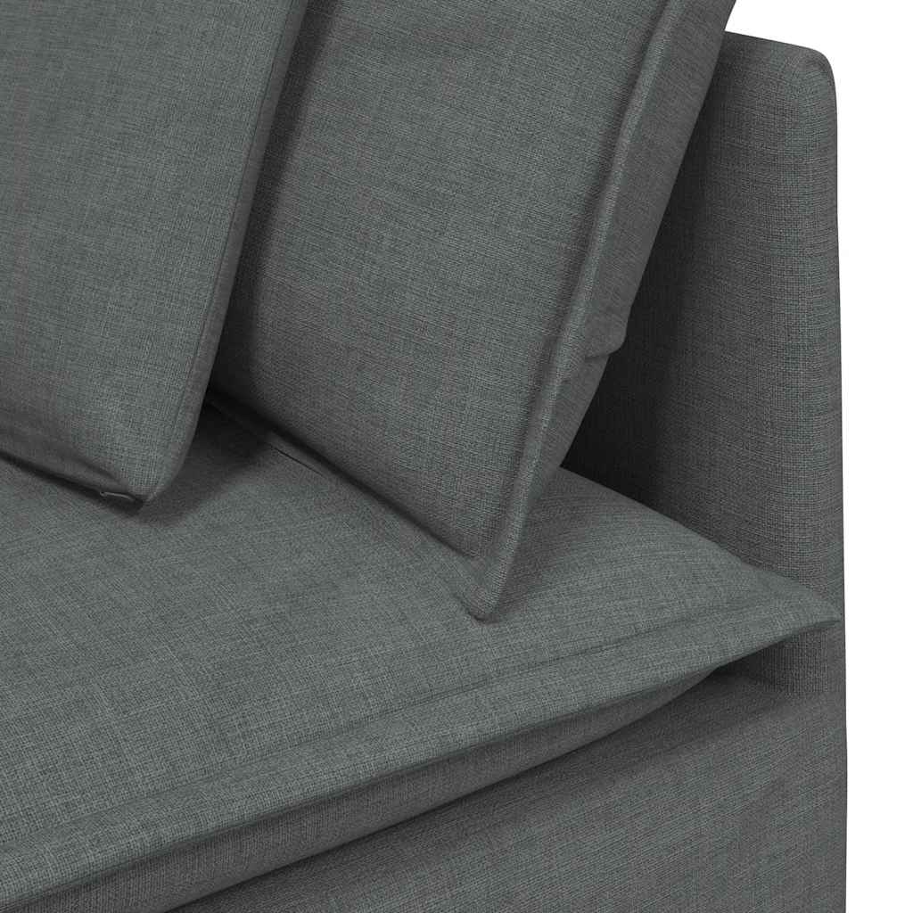 Modulares Sofa Endmodul mit Armlehne Kissen Hellgrau 100 cm