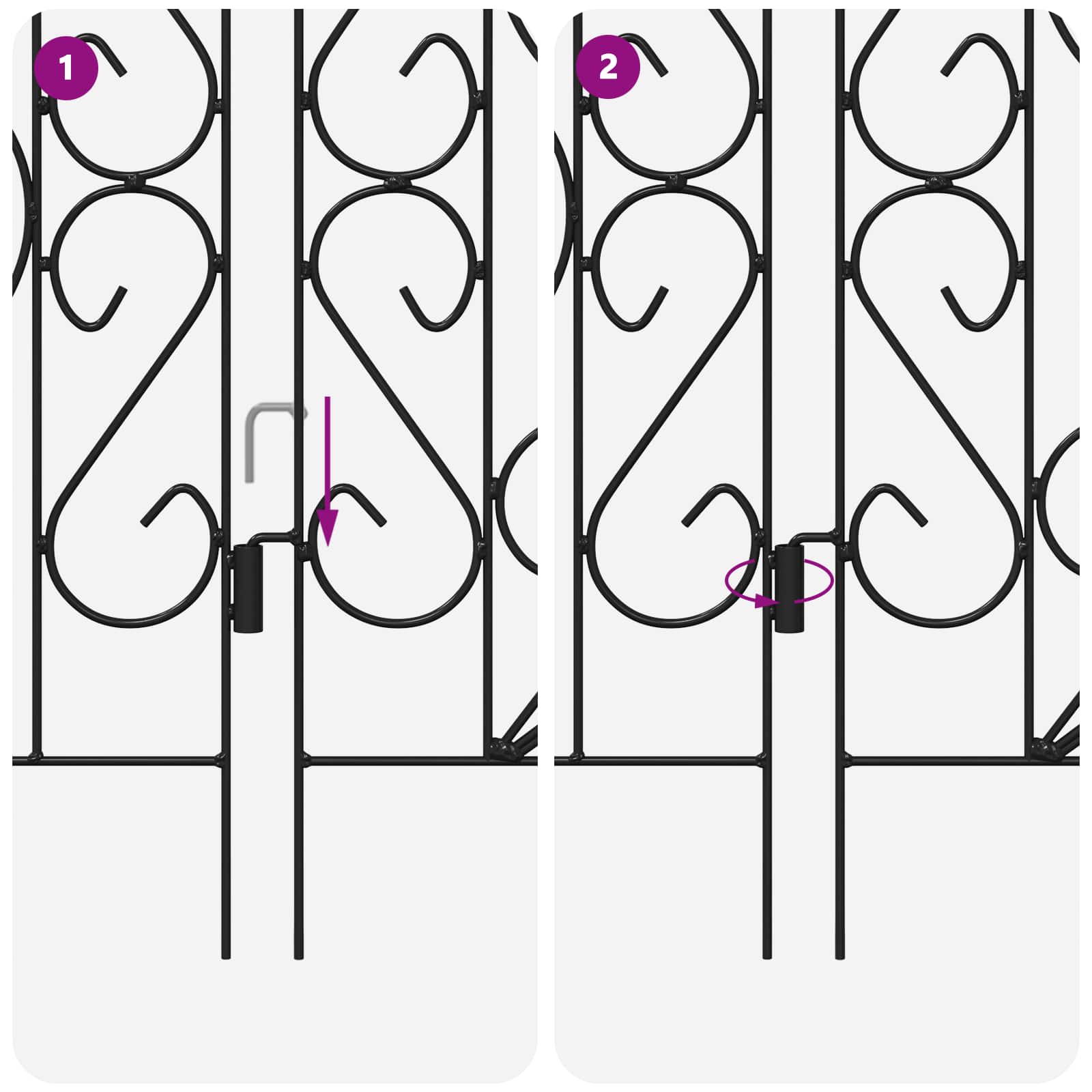 Gartenzaun 5 pcs Schwarz Stahl