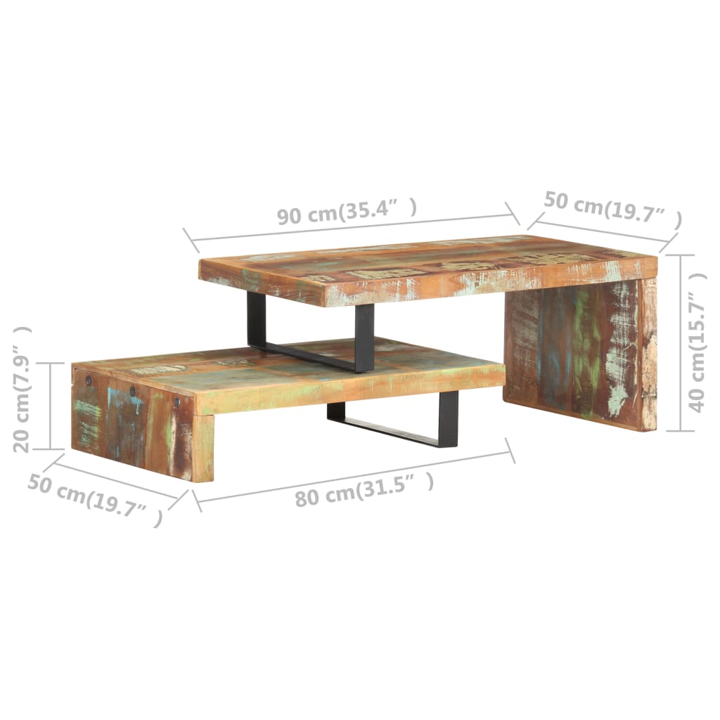 2-tlg. Couchtisch-Set Akazie Massivholz