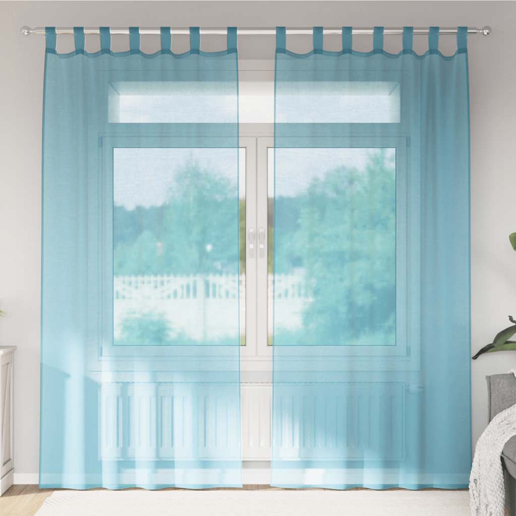 Voile Vorhänge mit Ösen 2 Stk. Apfelgrün 140x140 cm