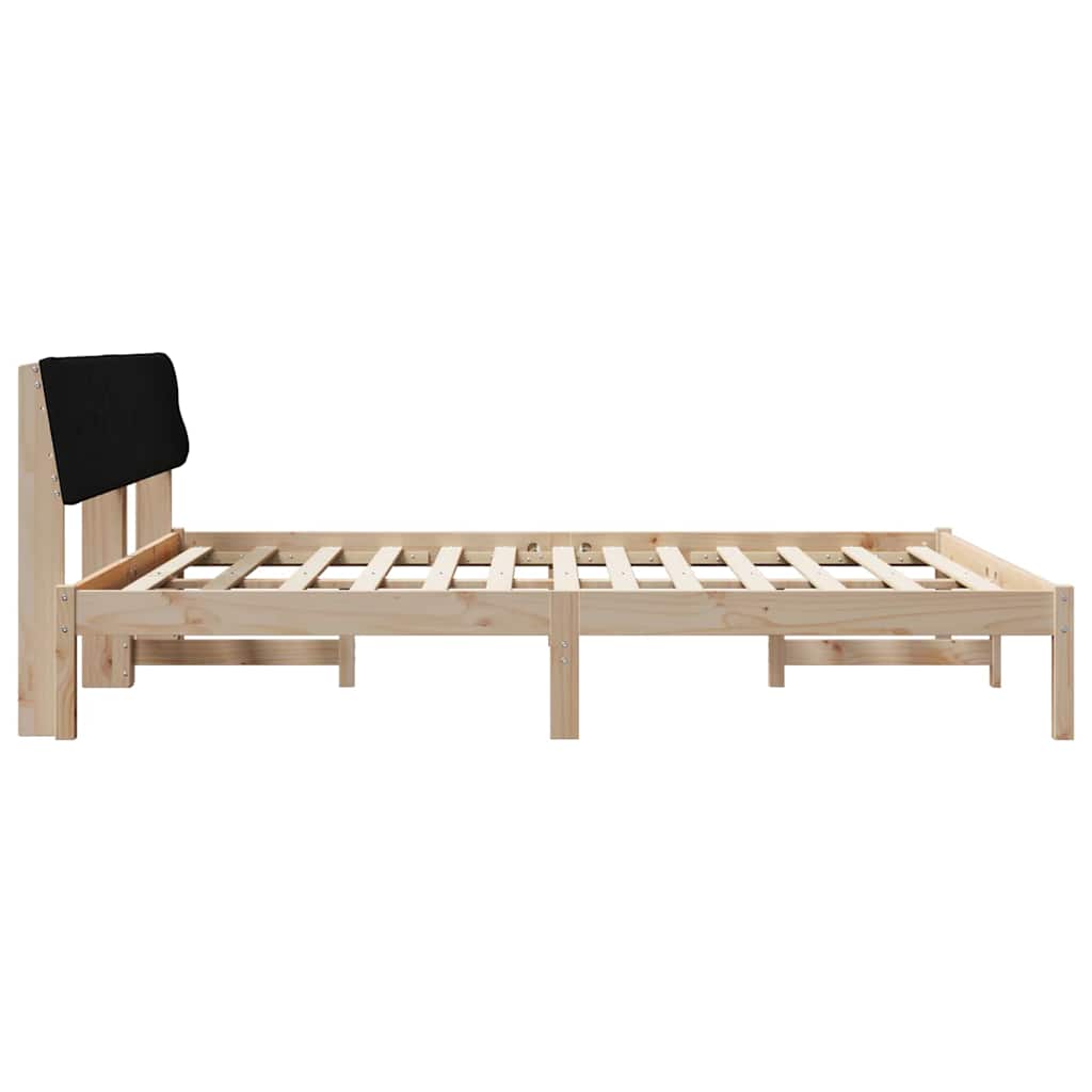 Bettgestell Braun und hellgrau 200 x 200 cm Massivholz Kiefer