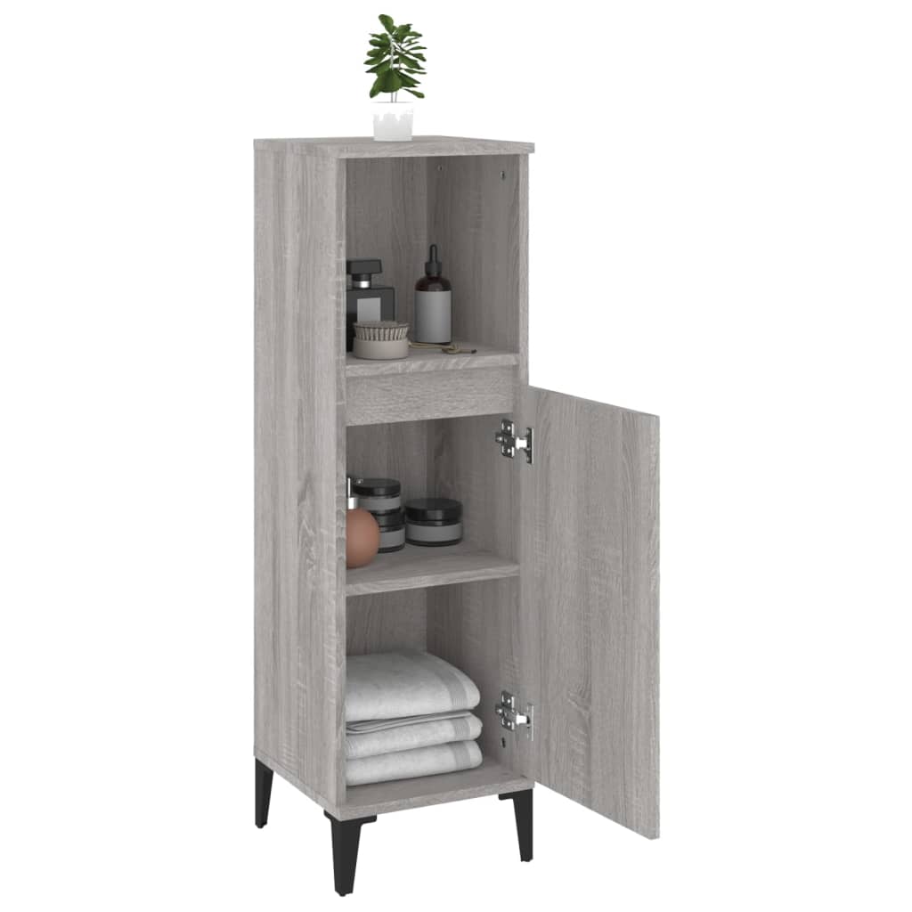 Badschrank Weiß 30x30x100 cm Holzwerkstoff