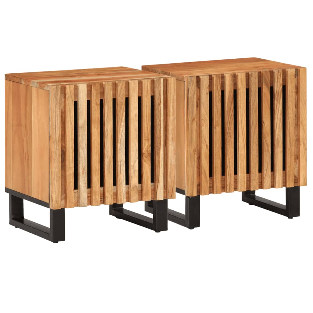 Nachttisch 40x34x46 cm Raues Mangoholz