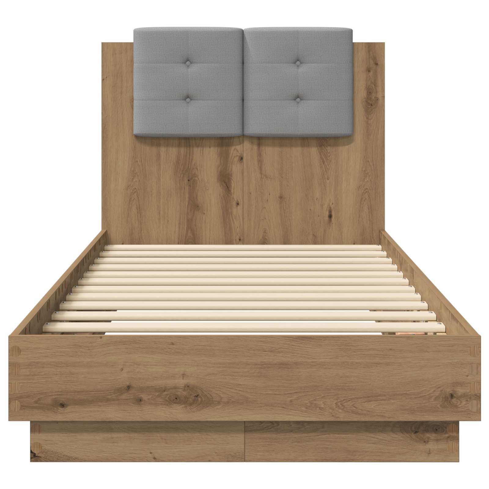 Bettgestell mit Kopfteil Grau Sonoma 180x200 cm Holzwerkstoff