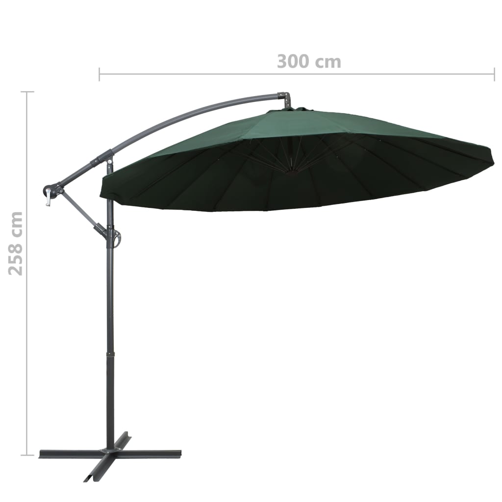 Ampelschirm Weiß 3 m Aluminium-Mast
