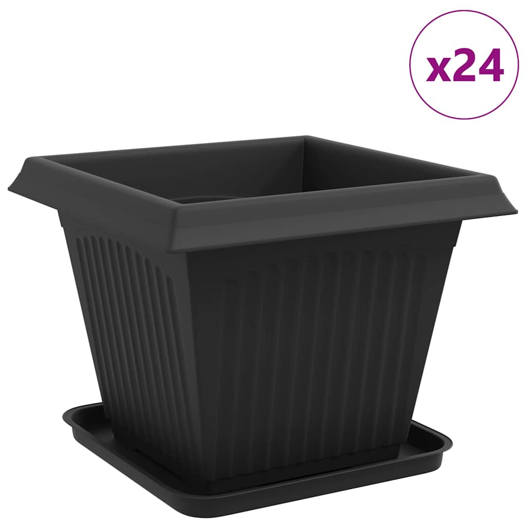 Blumentöpfe 6 pcs Ziegelrot 20 x 20 x 16 cm Kunststoff