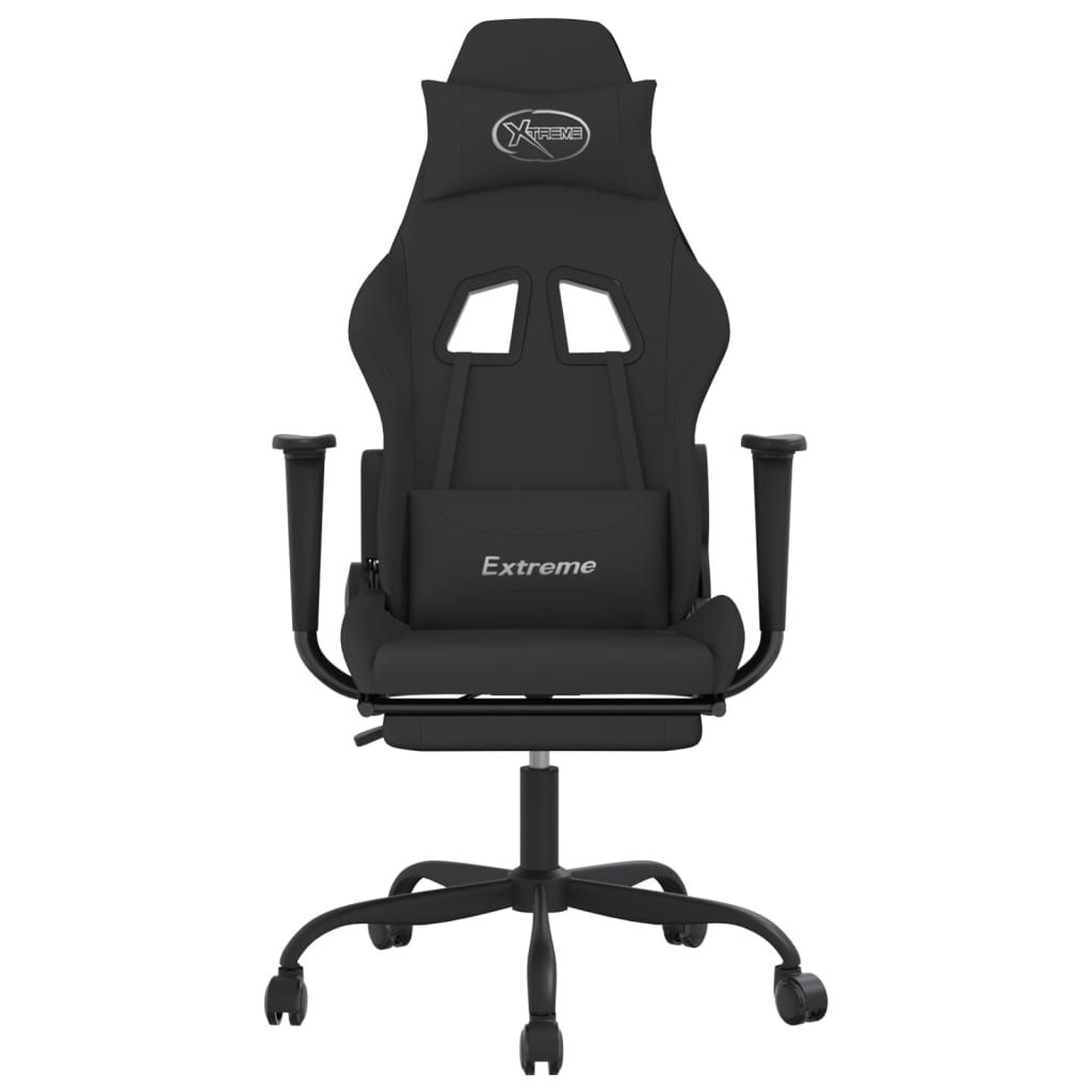 Gaming-Stuhl mit Massagefunktion Schwarz und Creme Stoff