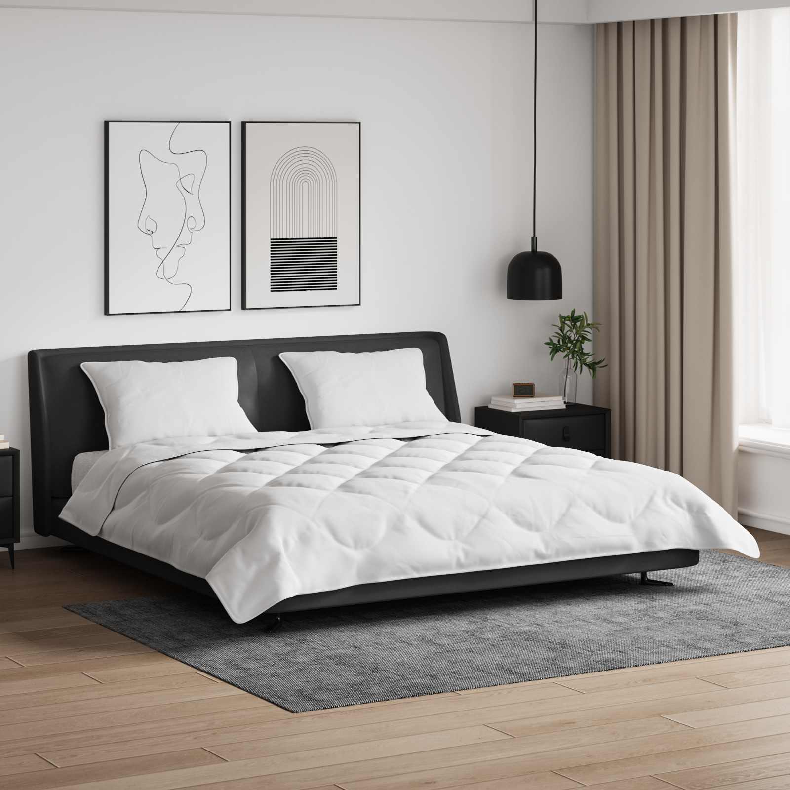 Sommerdecke mit Kissen 3 pcs Weiß Mikrofaser