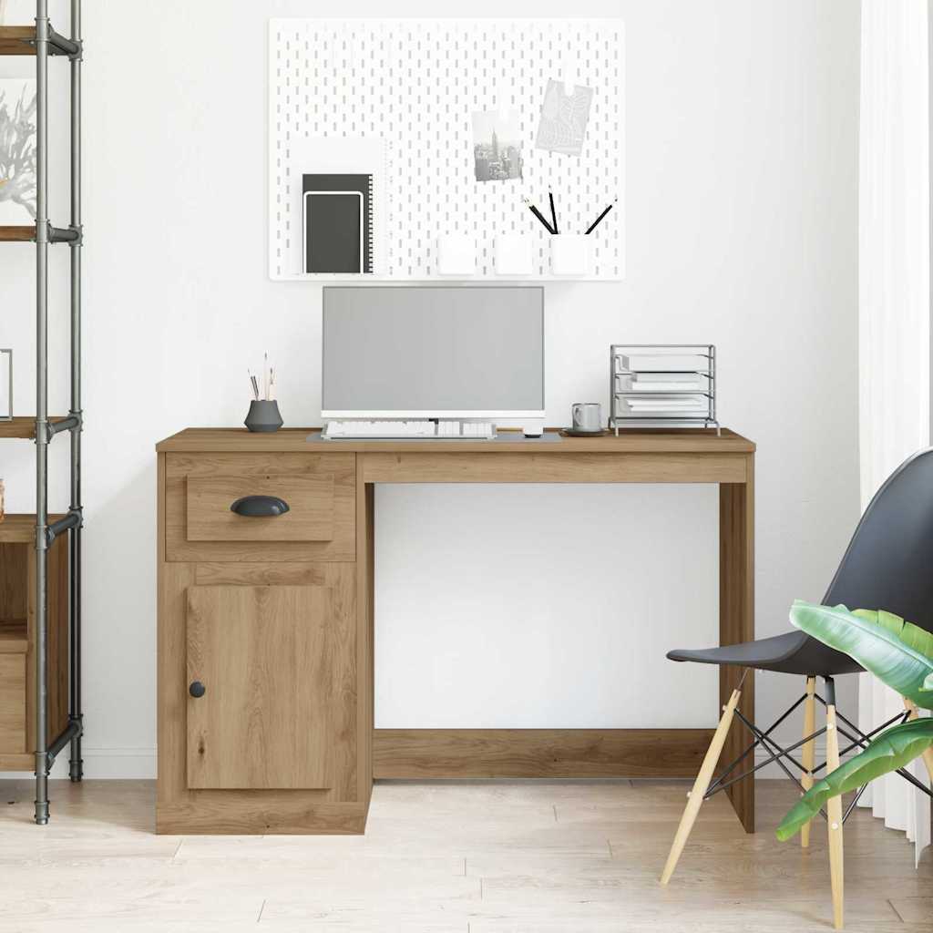 Schreibtisch mit Schublade Weiß 115x50x75 cm Holzwerkstoff