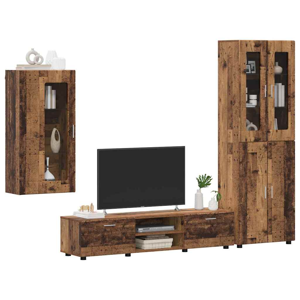 Highboard mit Regal FLORIN Weiß 60 x 35 x 182 cm Holzwerkstoff
