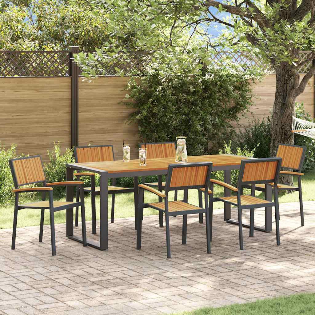 Garten Essgruppe 5 pcs Grau Massivholz Akazie