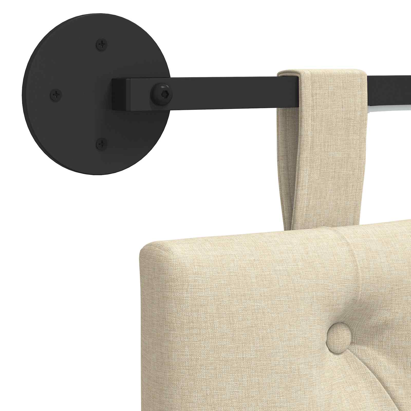 Hängendes Kopfteil Mit LED Licht Wolkengrau Stoff