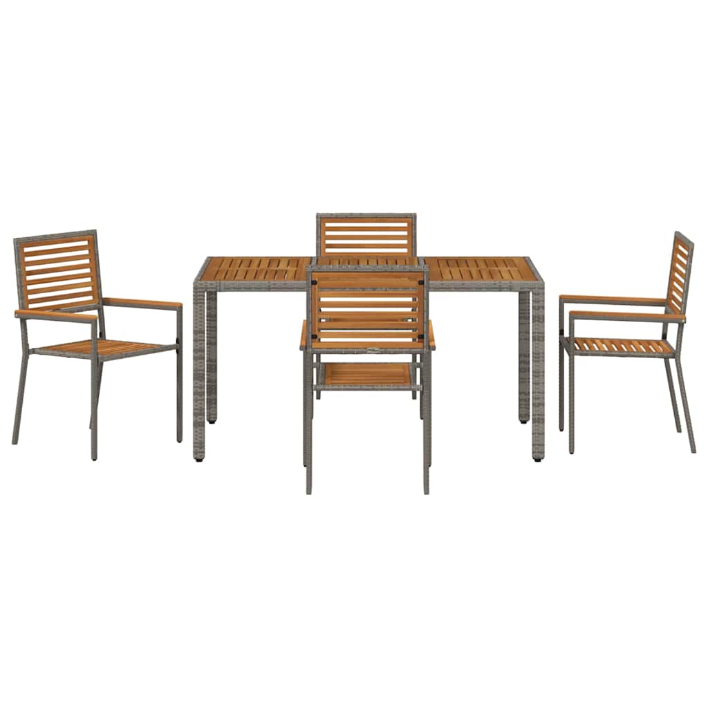 Garten Essgruppe 3 pcs Schwarz und Braun Poly-Rattan